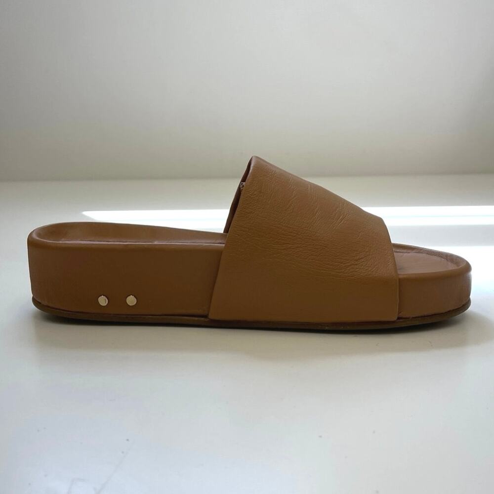 Beek Pelican Platform Leather Sandals Memory Foam Arch Support Honey - Size 8 - Picture 10 of 11